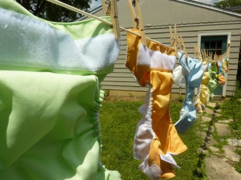 Diapers on the clothesline